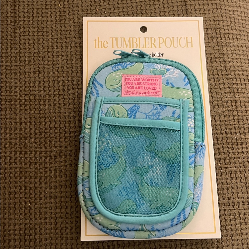 NWT Simply Southern Whale Design Tumbler Pouch